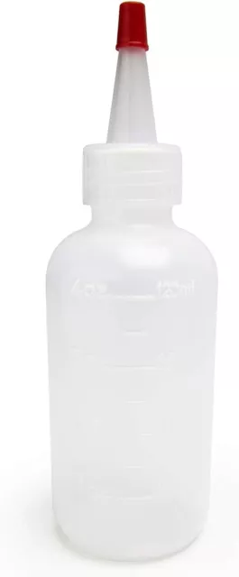 Bastex 13 Pack 4 Ounce Plastic Squeeze Bottles with Caps and Measurements. 3