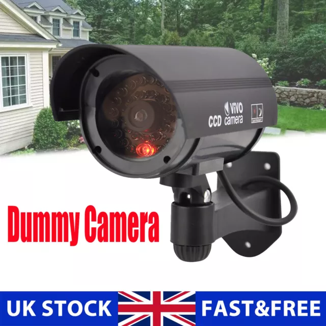 Dummy Security Camera Fake Cameras CCTV Surveillance with Flashing LED Light