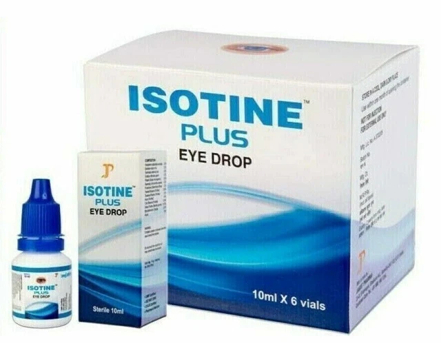 6 X ISOTINE PLUS EYE DROPS BEST TREATMENT Pure Herbal and 100% Genuine US