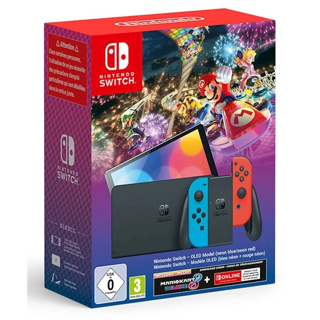 CONSOLE NINTENDO SWITCH Oled + Mario Kart 8 Deluxe + 3 Mesi Online Gar