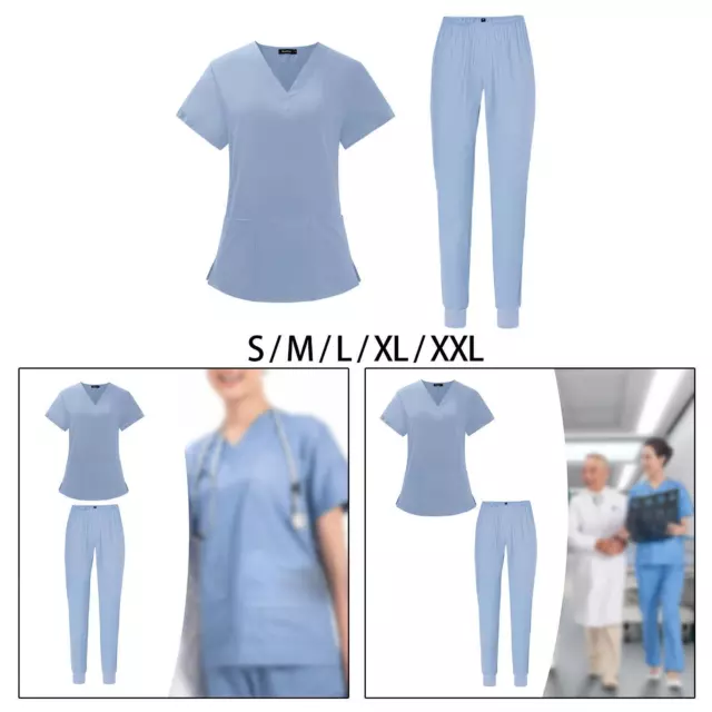 Uniformen Scrub Set Krankenschwester Top Hosen für Kosmetologie Schönheit 2