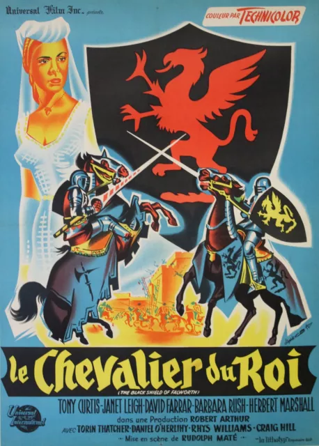 "LE CHEVALIER DU ROI (THE BLACK SHIELD OF FALWORTH)" Affiche originale entoilée