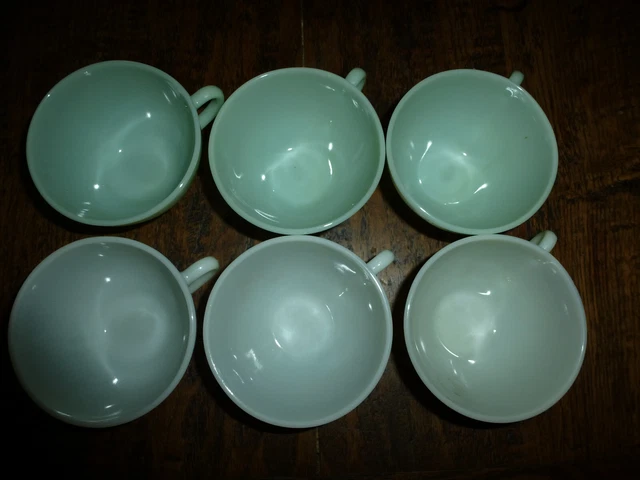 Lot De 4 Tasses à Café Duralex Vertes + Soucoupes - Verre Transparent Résistant - Occasion En Bon état