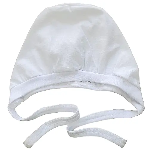 WHITE Newborn-12 MONTHS Girls Boys Unisex BABY HAT BONNET WITH TIES 100% Cotton