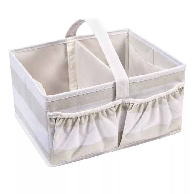 Honey-Can-Do Gray Stripe Diaper Caddy Nursery Storage Bin Organizer SFT-08272