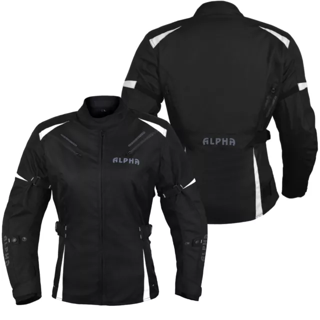 Alpha Womens Motorcycle Jacket Biker Ce Armor Riding Racing Ladies All Season