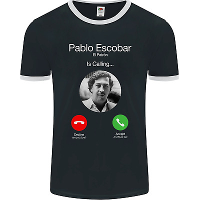 T-shirt ringer uomo Pablo Escobar El Patron Is Calling foto