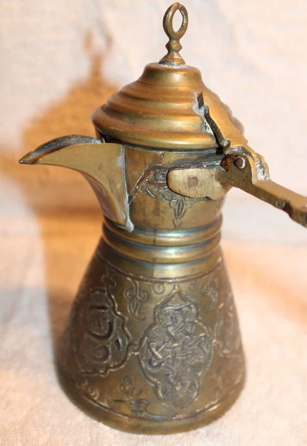 Nice Antique Cairo ware Cairoware Dallah Ibrik Coffee Pot Egypt Mideastern  دَلَ