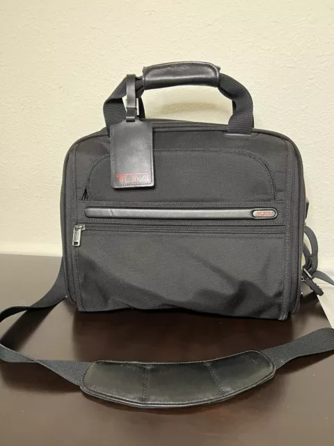 TUMI Black Travel Accessory Bag Car/Carry-On Shoudler/Crossbody Strap 12x15x9