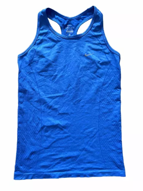 Nike Running Women's Sleeveless Tank Top Blue Dri-Fit Miler Size Med