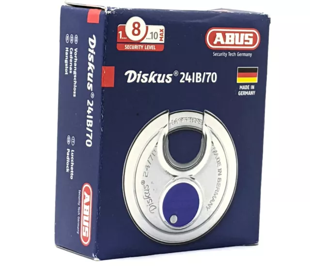 ABUS 24IB/70 Diskus Round Padlock - KEYED Different - Made in Germany 2