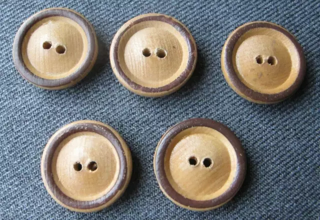 25 19mm Wooden Snowflake Buttons Two Hole Buttons Brown Wood