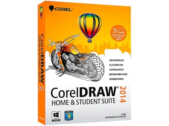 CorelDRAW Home & Student Suite 2014 Corel DRAW for Windows 10, 8.1, 8, 7, Sealed
