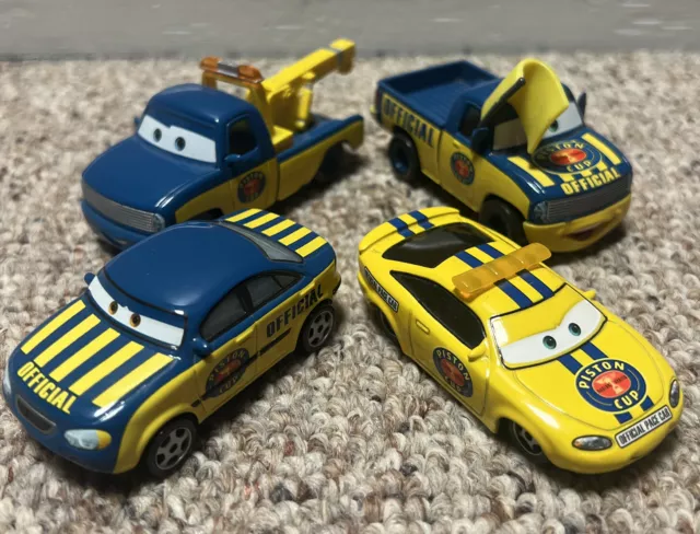 Disney Pixar Cars Piston Cup Pace Car Official Tow Truck LOT of 4 LOOSE