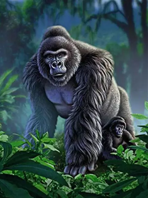 Gorilla Family 5D Full drill Diamond Painting Art Handicraft Home Decor DIY