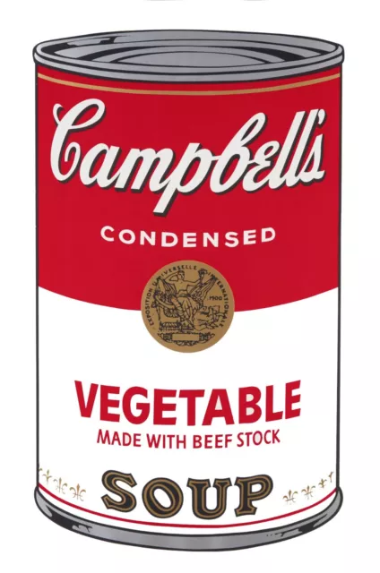 ANDY WARHOL Pop Art Poster or Rolled Canvas Print "Campbell's Soup" VEGETABLE