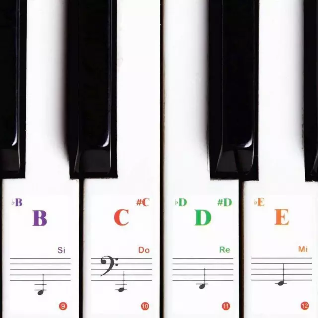 Piano Key Stickers Colorful Piano Keyboard Stickers V9I7 Full Sticker S8R5 T9G0