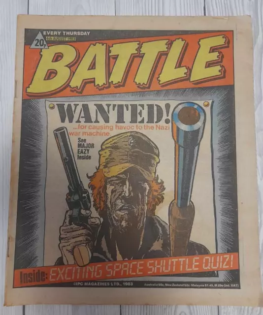 Battle Comic - 6th Aug  1983 - Charley's  War etc. War & Adventure  - FREE P+P