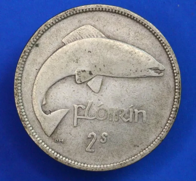 1939 Ireland Eire Irish florin, two shilling coin, 75% silver coin       [28314]