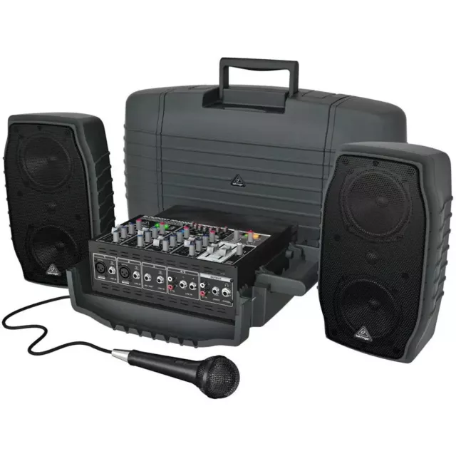 BEHRINGER EUROPORT PPA200 impianto audio portatile mixer casse microfono bag