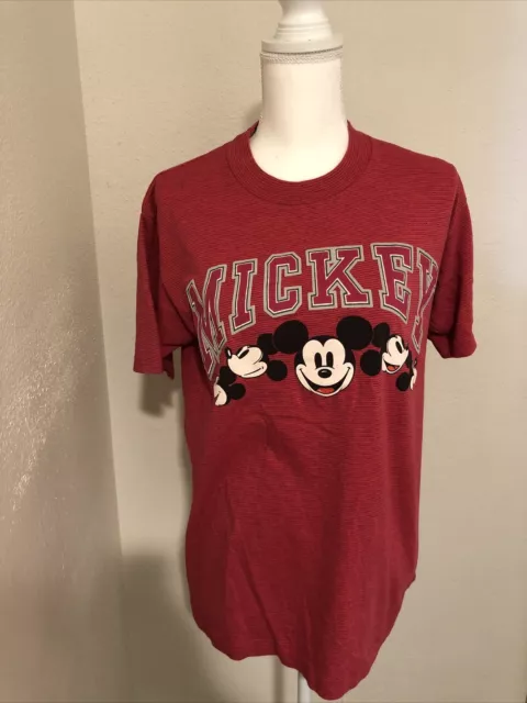 Vtg Walt Disney Mickey Mouse Shirt S/M Sport 80S 90S Usa