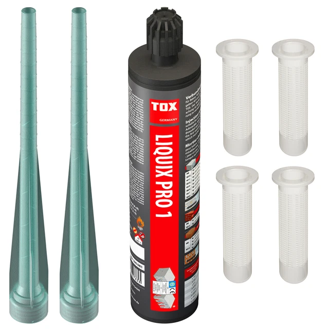 Malta composita TOX Liquix Pro 1 malta per iniezione malta di montaggio 280 ml + manicotti per setaccio