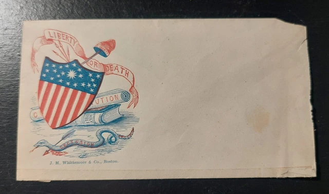 Civil War patriotic envelope "liberty or Death"