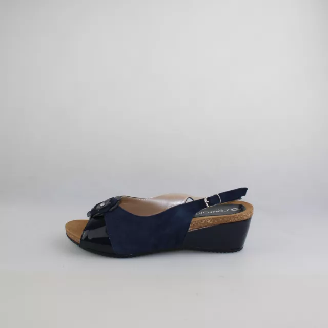 Chaussures Femme CONFORT 37 Ue Sandales Bleu en Daim Vernis DC501-37