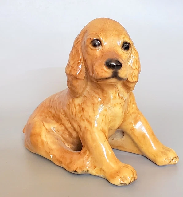 Vintage Mid Century Mortens Studio Cocker Spaniel Puppy Dog Figurine Sitting