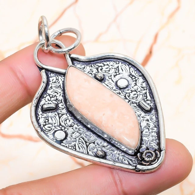 Orange Aventurine Gemstone Handmade Gift Jewelry Pendant 2.36" g374