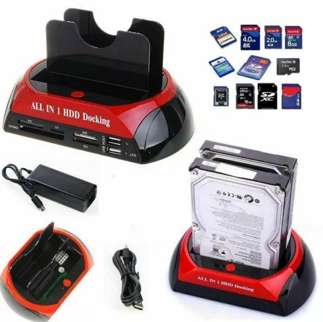 Docking station HDD hard disk 3.5 2.5 sata ide 2 HD box case mini USB Sd 480MB/s