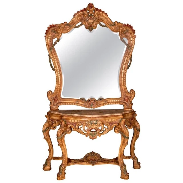 Q' Console from The 20. Century with Mirror IN Louis-Quinze-Stil
