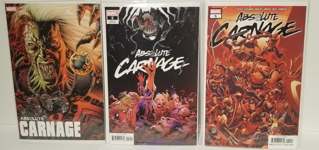 Lot Of 3 Marvel Absolute Carnage Variant Edition #5  ~ 1St Edition ~ Nm Conditio