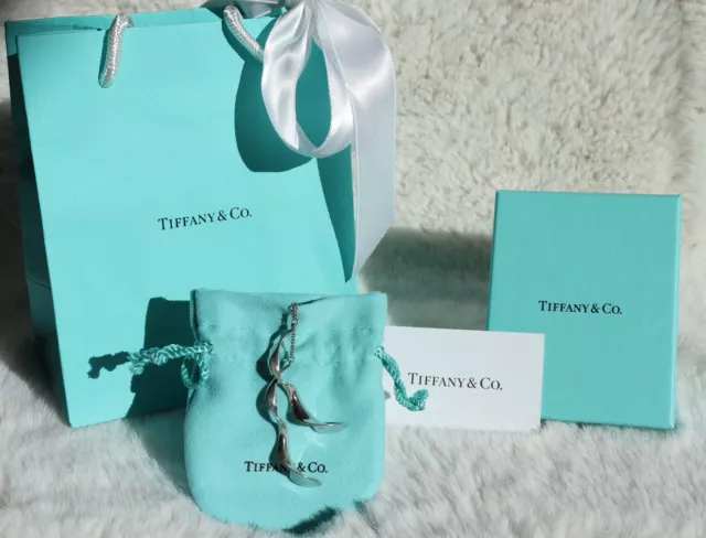 Seltene Tiffany & Co. Frank Gehry doppelte Orchideenkette mit Beuteltasche und Box