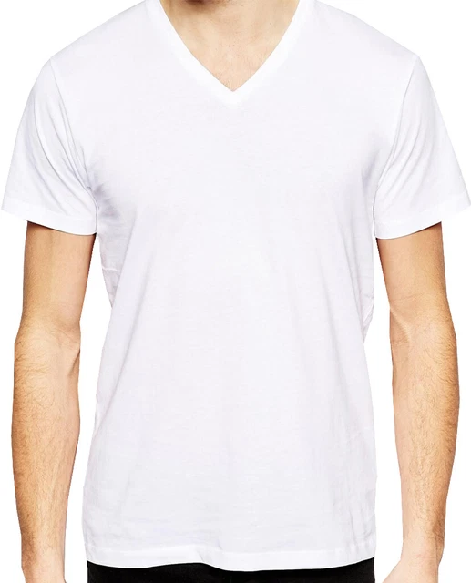 DDI 1995152 Cotton Plus Short Sleeve V-Neck T-Shirt - White - Large Case of 12