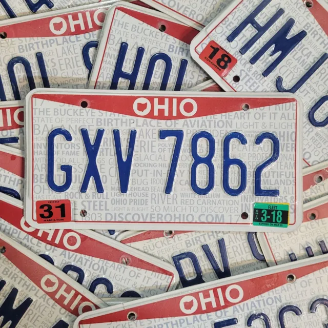 OHIO STATE LICENSE PLATE 🔥 FREE SHIPPING🔥 1 ~ w/RANDOM LETTERS & NUMBERS