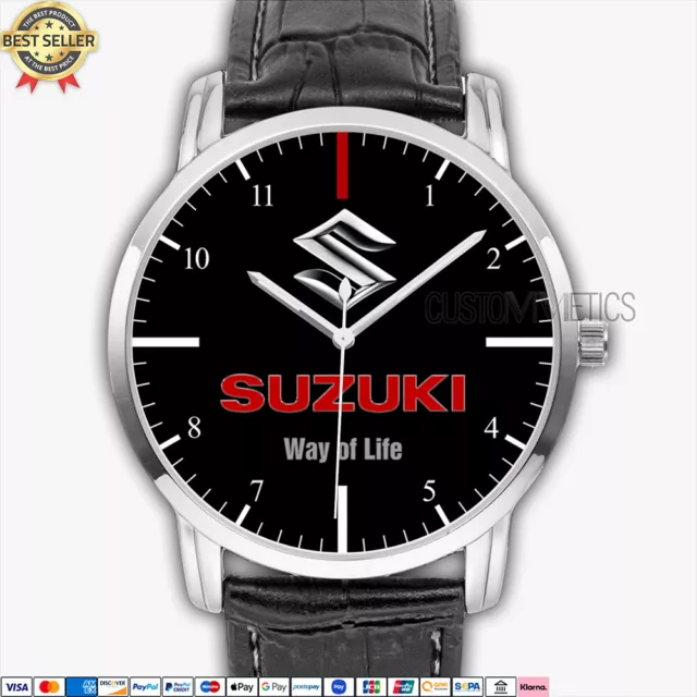 Orologio da polso Suzuki Logo SZ01 Quarzo Nero Analogico Acciaio Inox Uomo
