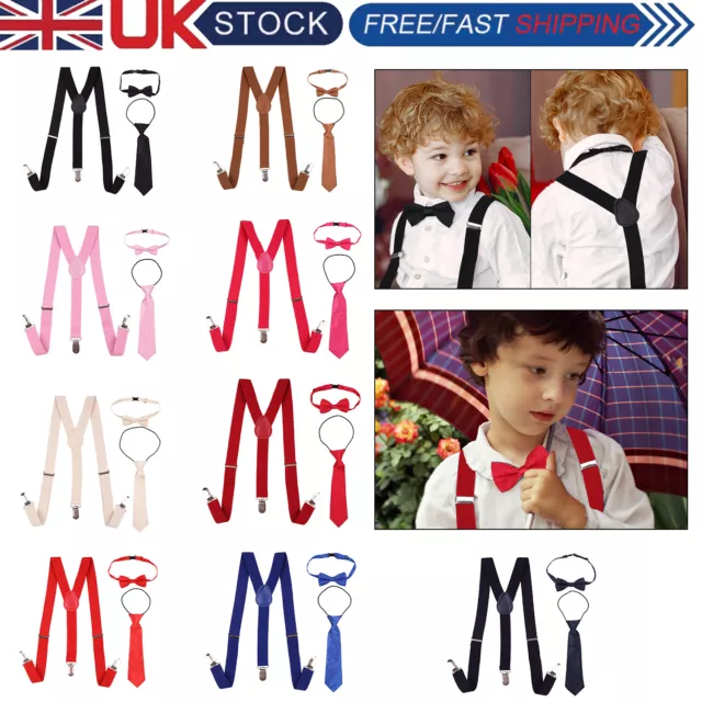 Matching Braces Suspenders and Bow Tie Set Kids Adult Children Boy for Wedding