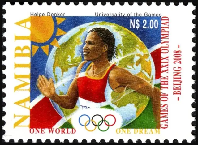 Namibia #SG1114 MNH 2008 Beijing Gold Medal Running Globe Sun [1161]