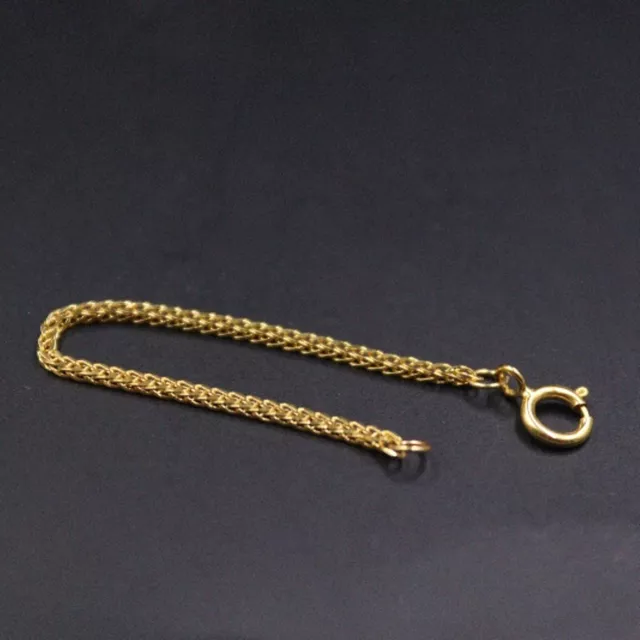 Pure 18K Yellow Gold Wheat Extension Chain For Necklace Bracelet Anklet 2.75''