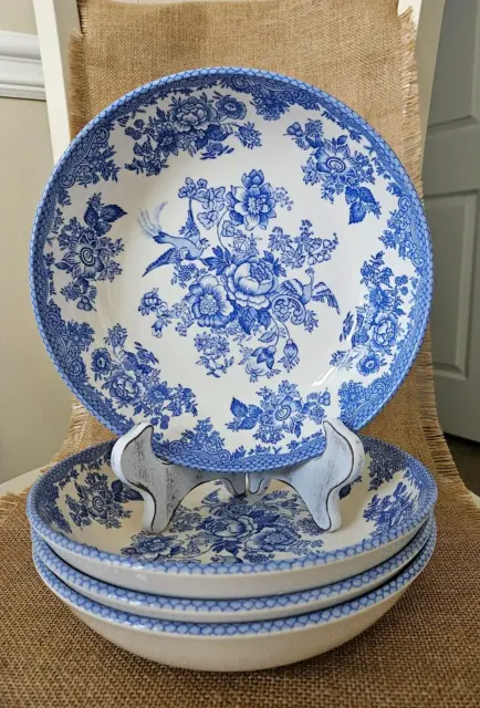 NEW Royal Stafford England BLUE WILLOW Floral Pasta/Salad Bowl Set of 4