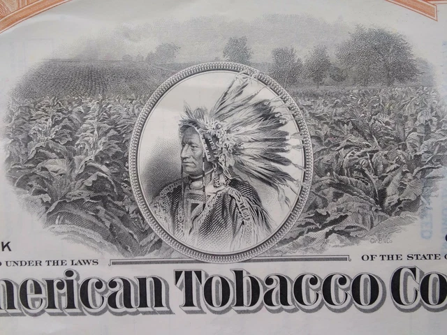 AMERICAN TOBACCO STOCK CERTIFICATE Vintage 1968 100 Shares WALL HANGER DECOR