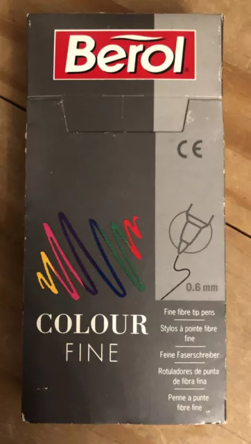 Berol Colour Fine Fibre Felt Tip Pens Pink Box Of 12 Free Post CF49