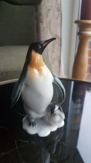 Pinguin mit Kind Hutschenreuther Kunstabteilung Figur