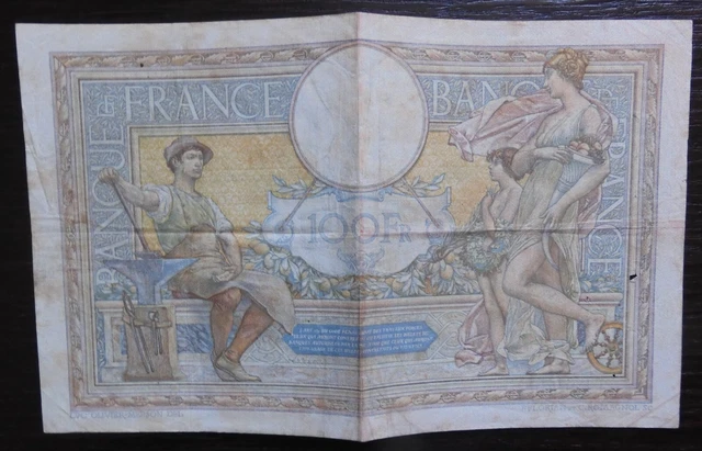 Ancien Billet de banque France 100 francs Luc Olivier Merson