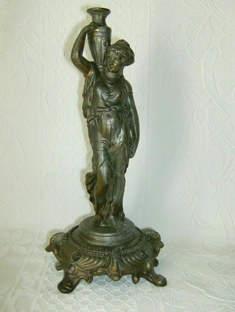 Jugendstil Art Nouveau Beautiful Metal Base Sculpture Figurine