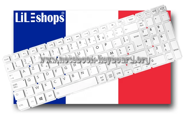 Clavier AZERTY Français Pour Toshiba Satellite - Référence 9Z.NBPSC.00F / NSK-V80SC - Neuf Sous Blister