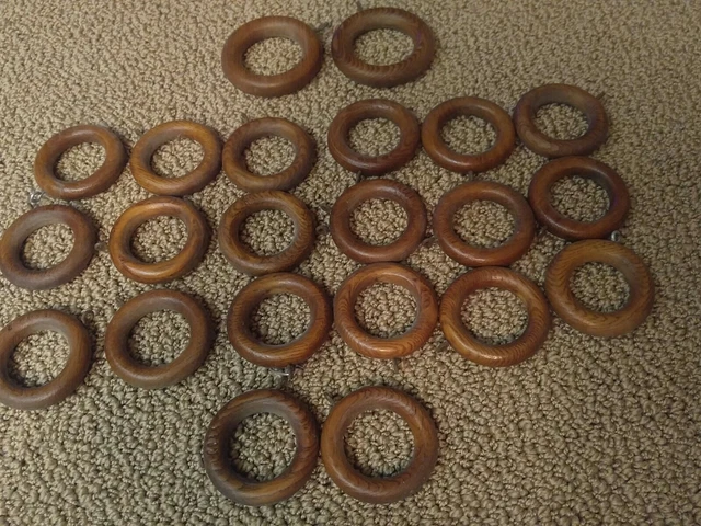 Antique 1861 Farmhouse reclaimed wood curtain rings lot 22