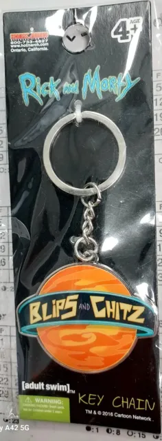 Rick and Morty [adult swim] Blips and Chitz Key Chain Cartoon Network 2016 NEW