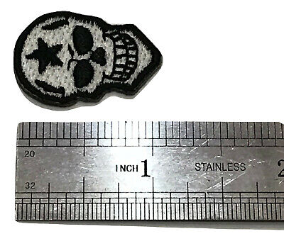 Small Skeleton Patch Tiny Smiley Skull Mask Funny Smile Face Embroidery 1.2 Inch 2